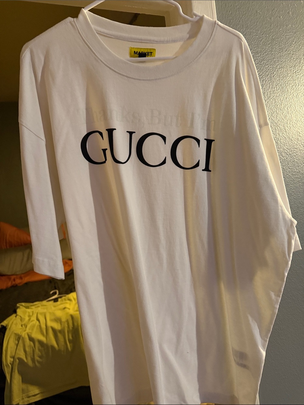 Gucci White Tee with Black Logo
